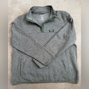 Men's Light Olive Colored Pullover Snap Collar Sweater